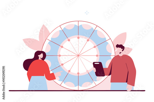 Kite shaped petals with softened edges forming a geometric floral wheel