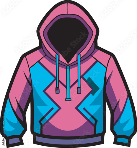 A "Graphic Hoodie vector art illustration" showcases a stylish hoodie design rendered in clean, scalable vector format, perfect for digital projects.