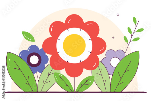 Round petals with a dewdrop shaped highlight inside each