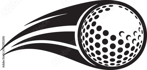Dynamic Golf Ball Logo with Streaking Effect