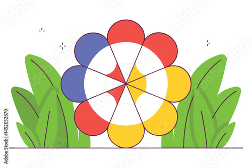Six extra wide round petals hugging each other tightly