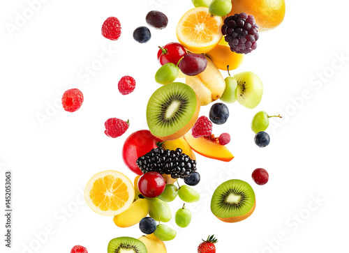 mixed fruit falling