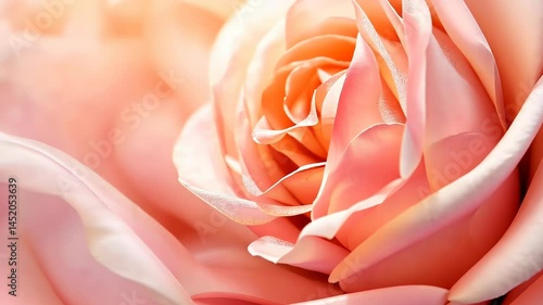 Delicate petals unfurling in soft hues as spring warmth bathes a lovely rose in early morning light Generative AI