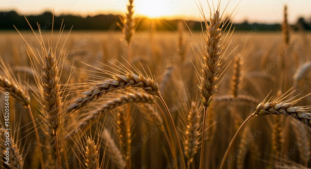 Fototapeta premium Wheat Field at Sunset