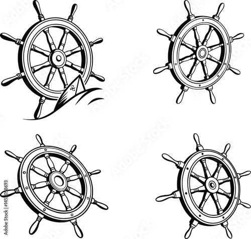ship steering wheel icon,vector