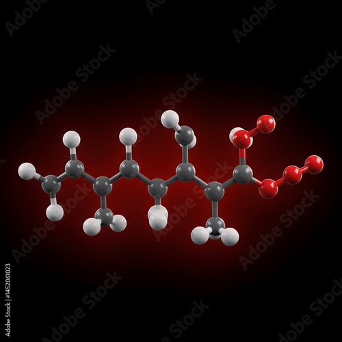 3D Model of Caprylic Acid: A Detailed Molecular Structure Visualization