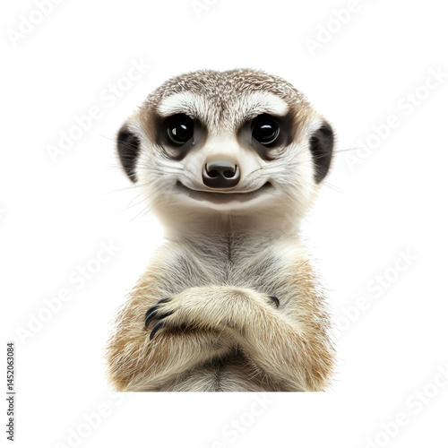 Confident Meerkat with Arms Crossed, Portrait