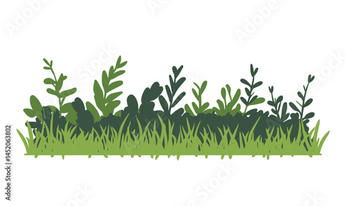 Vibrant Green Living Wall Vector Illustration for Eco Design Concepts