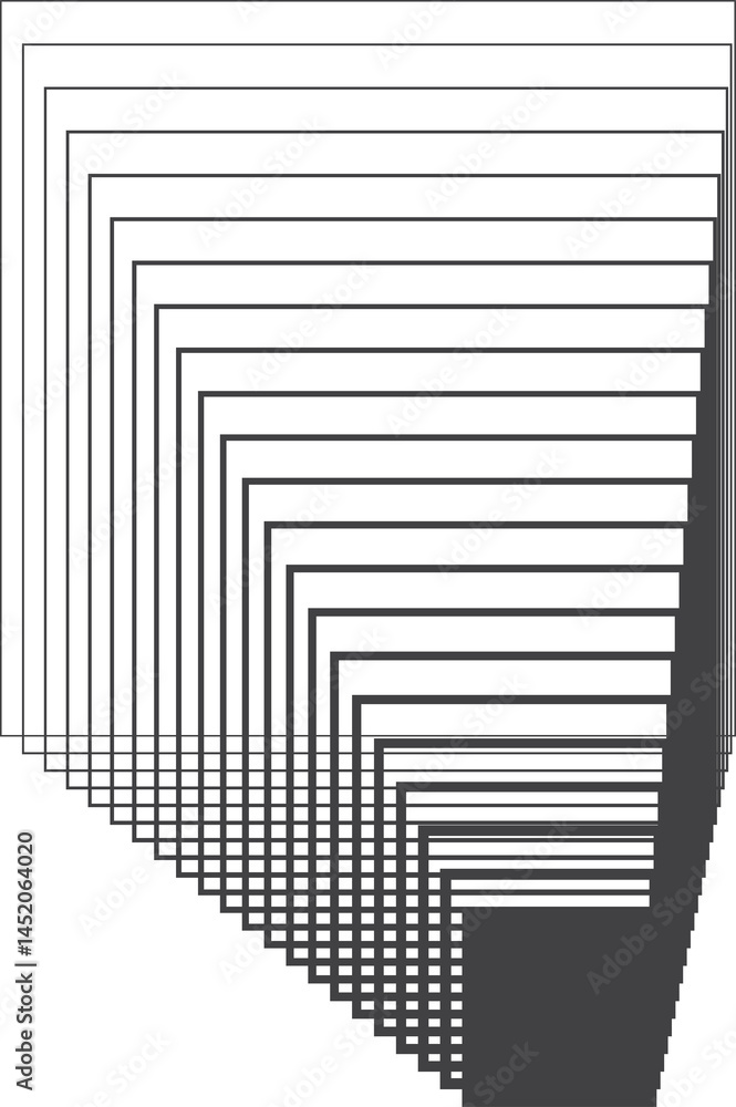 Obraz premium Square black gradient frame with blended line effect. Geometric shape