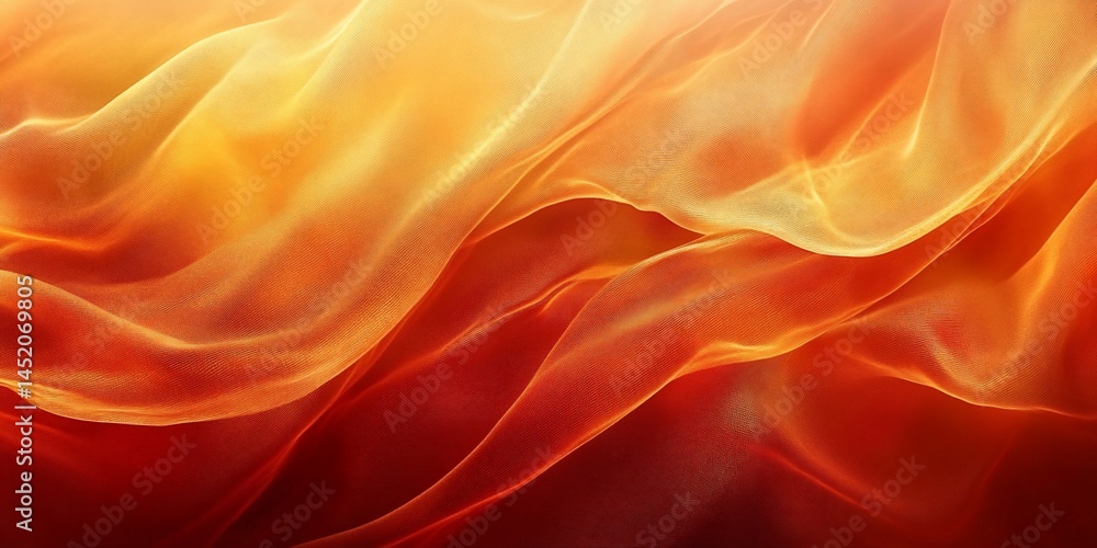 Fototapeta premium Fiery flowing fabric with warm tones