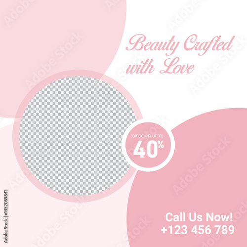 Elegant Beauty Product Sale Template With Pink Accents And Promotion Offer