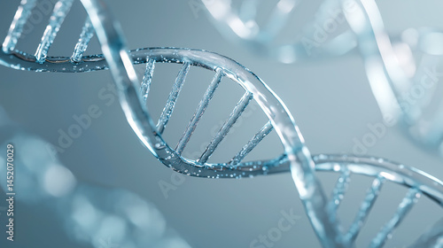 Wallpaper Mural A close-up of a DNA double helix, displaying its intricate molecular structure and twisting ladder-like form, ideal for scientific, educational, or medical applications. Torontodigital.ca