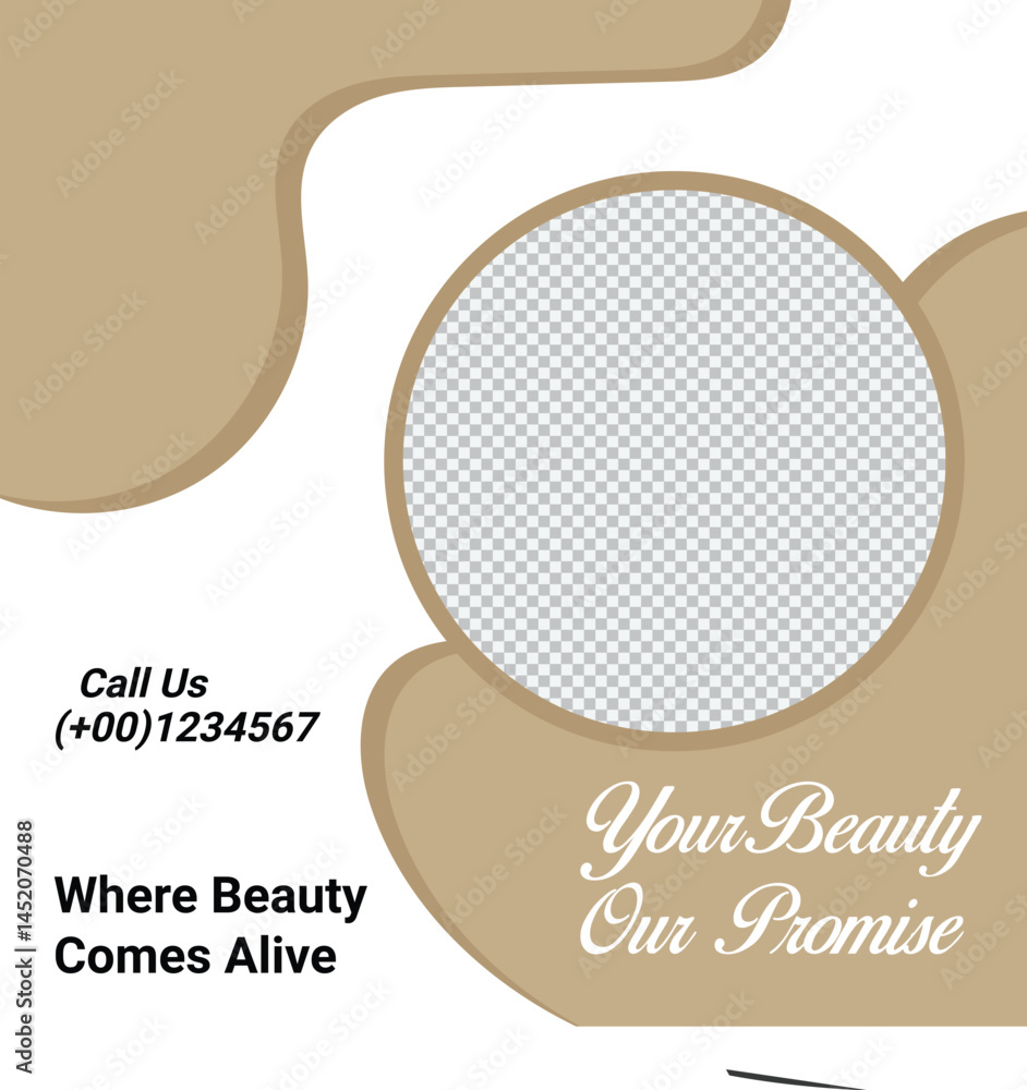 Modern Beauty Salon Template With Photo Placeholder And Stylish Design