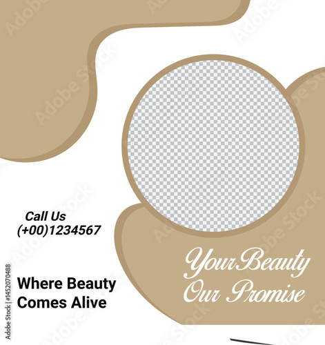 Obraz na płótnie Modern Beauty Salon Template With Photo Placeholder And Stylish Design w salonie