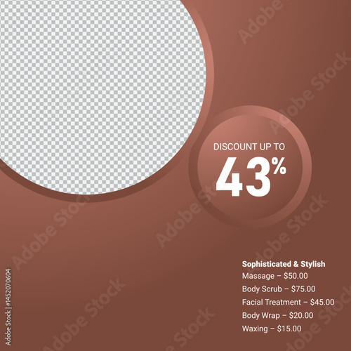 Elegant Beauty Salon Promo Template With Discount And Service Details