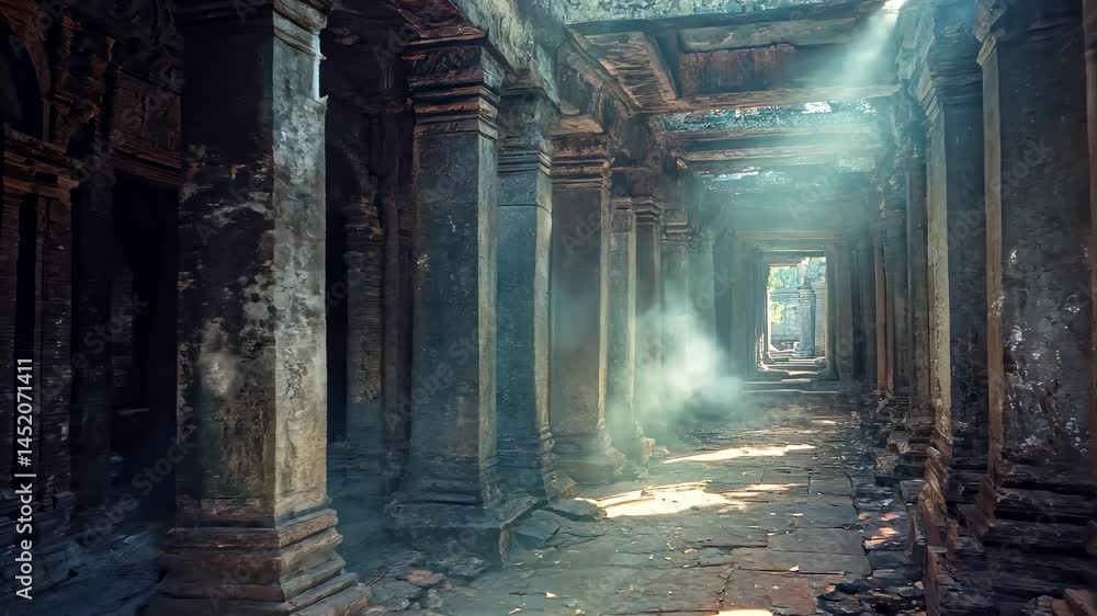Ancient Temple Sunlight Corridor Ancient Temple Sunlight Corridor
