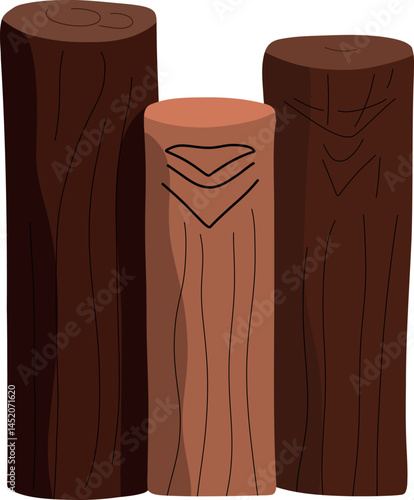 Aloalo- carved wooden funerary posts