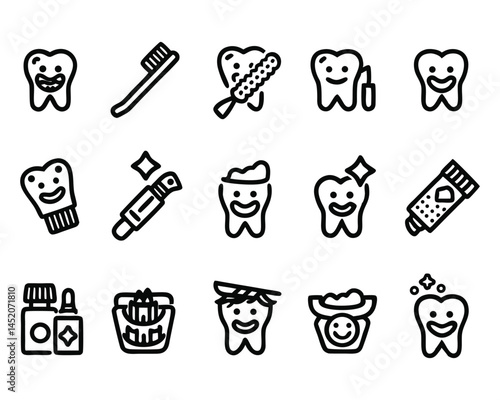 tooth icon set