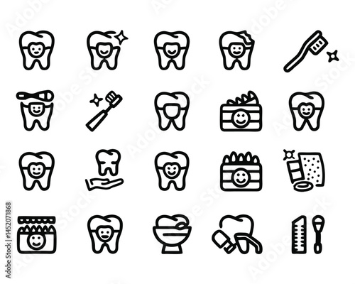 tooth icon set