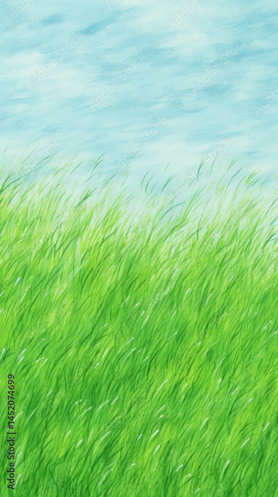 Fototapeta premium Meadow grass green vegetation outdoors aquatic.