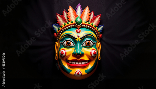 Vibrant Sri Lankan mask showcasing cultural artistry, honoring heritage