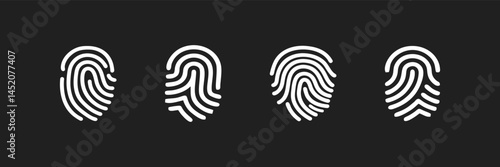 Digital fingerprint, finger print fingerprint lock secure security logo vector icon illustration