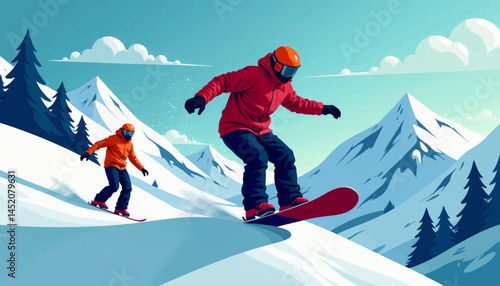snowboarding-mountains-winter-sports-adventure-illustration-skiing