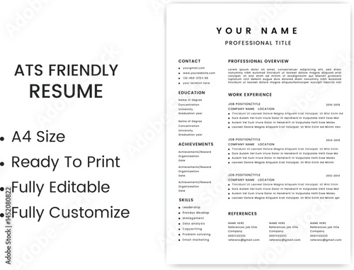 ATS Friendly Resume Template,ATS CV Formate,resume format

