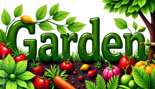 garden-illustration-vegetables-fruits-plants-grow-fresh-healthy-food