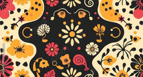 seamless pattern with embroidery pattern