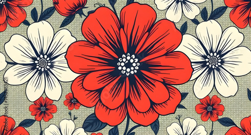 seamless pattern with embroidery pattern
