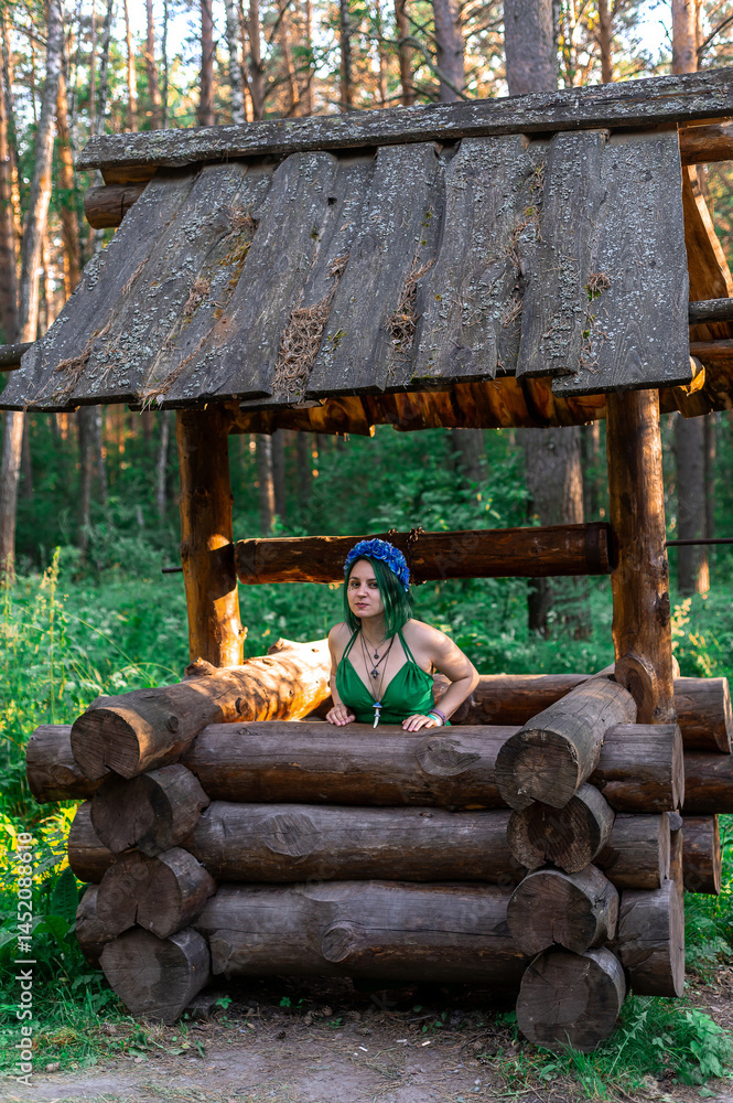 People on Ivan Kupala in the green forest People on Ivan Kupala in the green forest