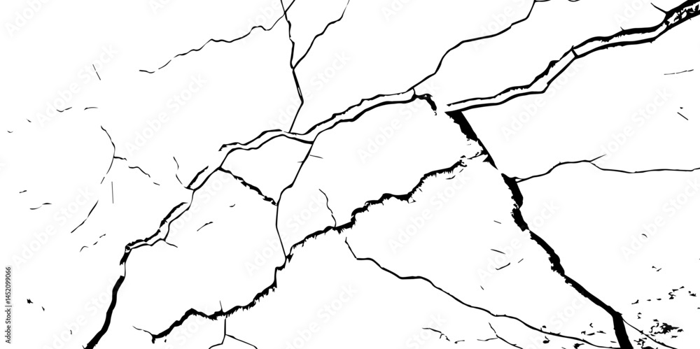 Cracked Surface Grunge Texture Vector. Grunge design crack texture background. Black Isolated on White Background. Distressed black texture. Uneven Overlay. Vector Illustration Cracked Surface Grunge Texture Vector. Grunge design crack texture background. Black Isolated on White Background. Distressed black texture. Uneven Overlay. Vector Illustration