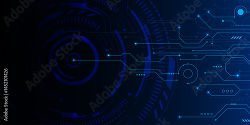 Technical elements formed in the shape of a circle. Vector illustration. Vector Abstract technology circuit lines. Technology vector background.Eps10 vector illustration.	
