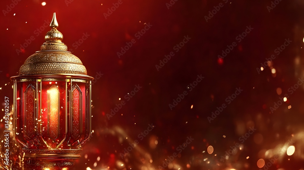 Red and Gold Ramadan Lantern Festive Design Red and Gold Ramadan Lantern Festive Design