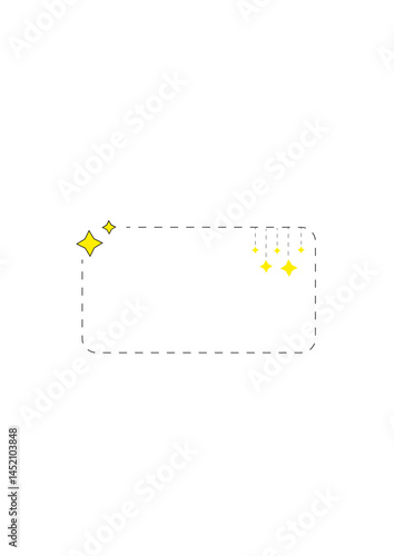 Rectangular text frame, highlighter, die,