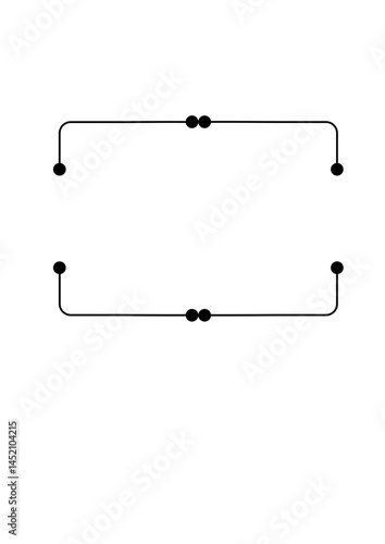 Rectangular frame for inscriptions and text, separator die, die