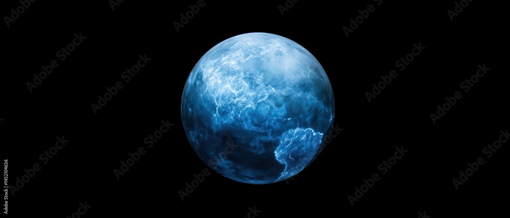 Fototapeta premium Stylized planet earth in shades of blue