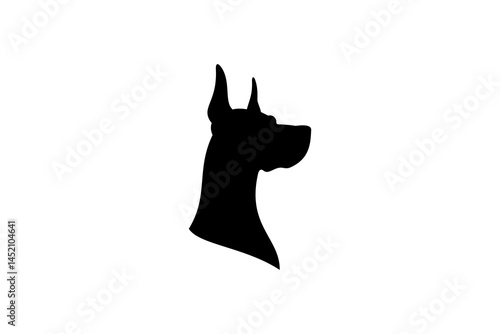 great dane dog cartoon silhouete head