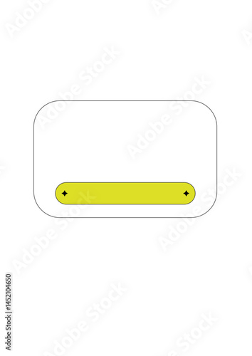 Rectangular text frame, highlighter, die,
