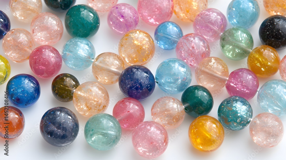 Colorful Glass Beads Scattered Background Texture Colorful Glass Beads Scattered Background Texture