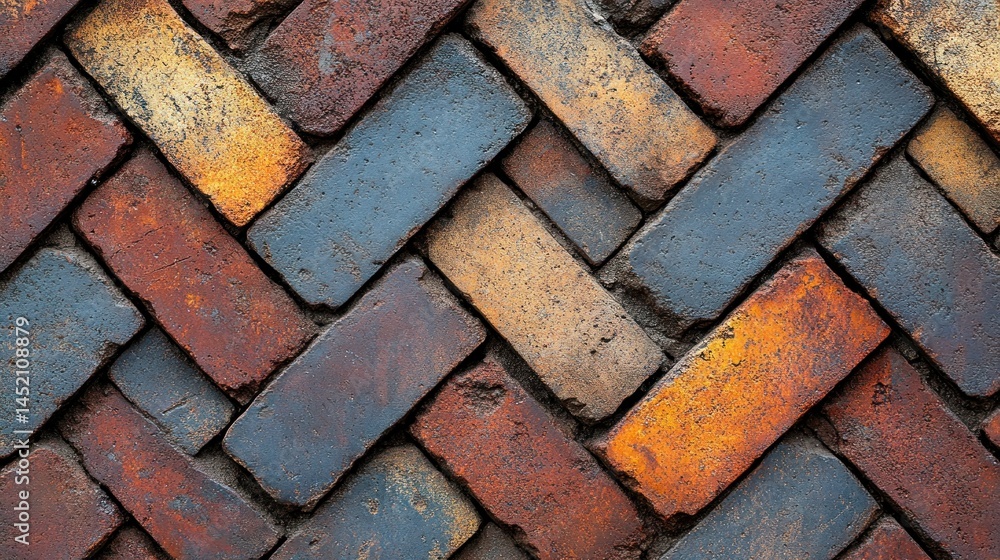 Multicolored brick herringbone pattern Multicolored brick herringbone pattern