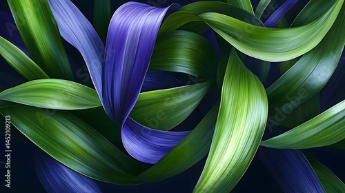 Wallpaper Mural Abstract Green and Purple Swirling Leaves Background Torontodigital.ca