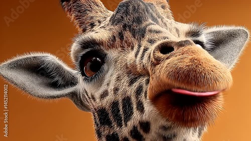 Close up giraffe head portrait