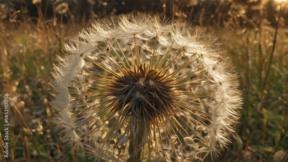 Obraz premium dandelion flower in the wind