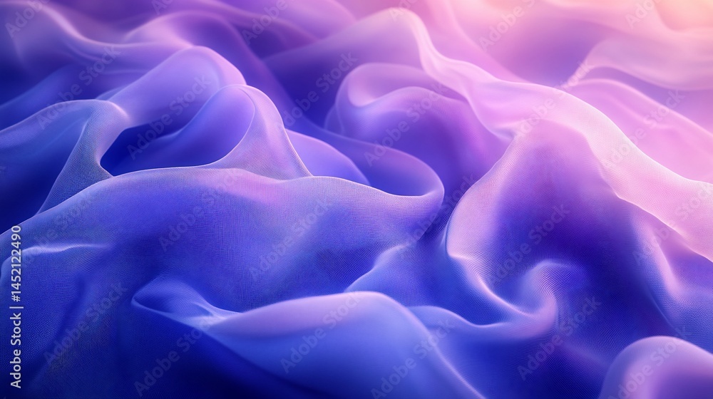 Fototapeta premium Shimmering abstract textile waves cascade dynamically