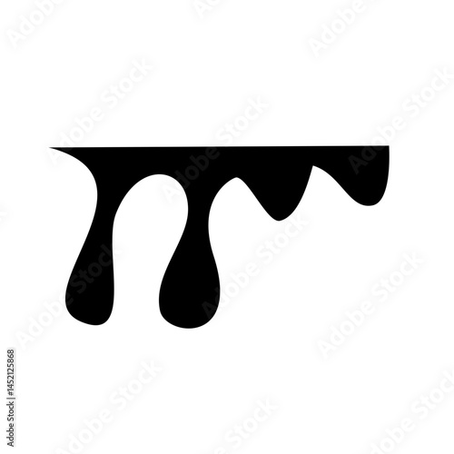 Black dripping oil stain, liquid drop or paint ink vector silhouette