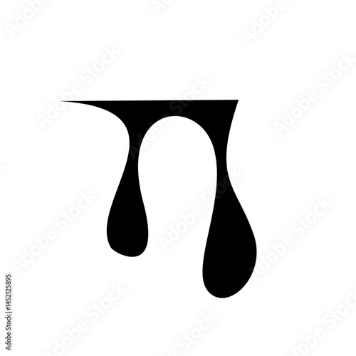 Black dripping oil stain, liquid drop or paint ink vector silhouette