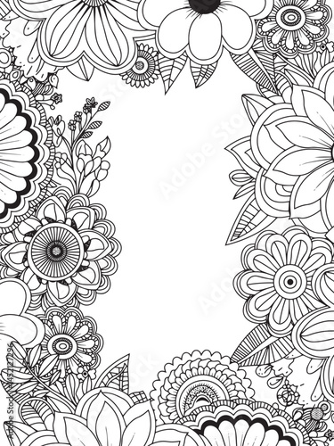 Complex Flower Doodle Illustration