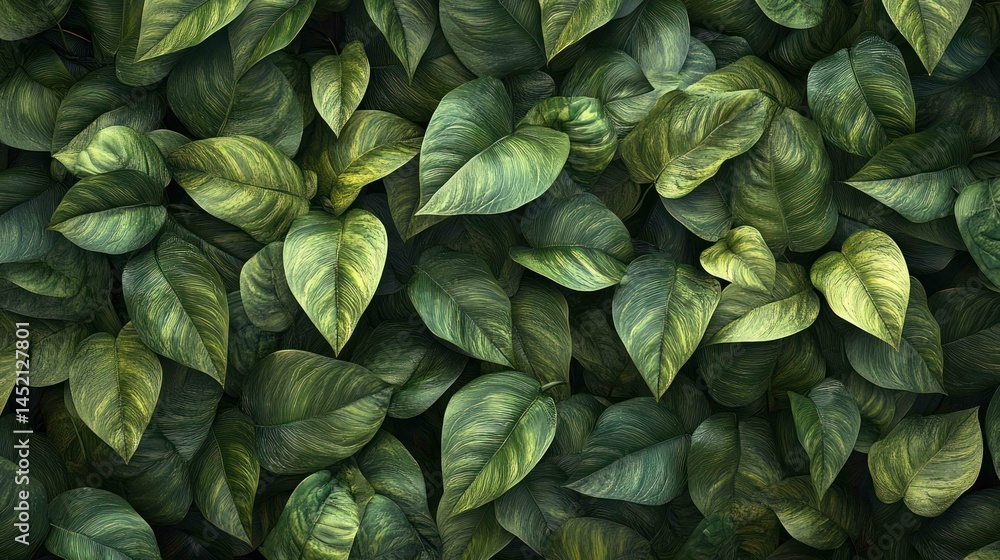 custom made wallpaper toronto digitalClose-up illustration of vibrant green leaves creating a dense and lush surface.